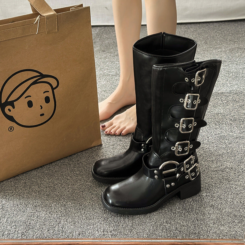 Imogen Harwood | Buckled Knee-High Leather Boots