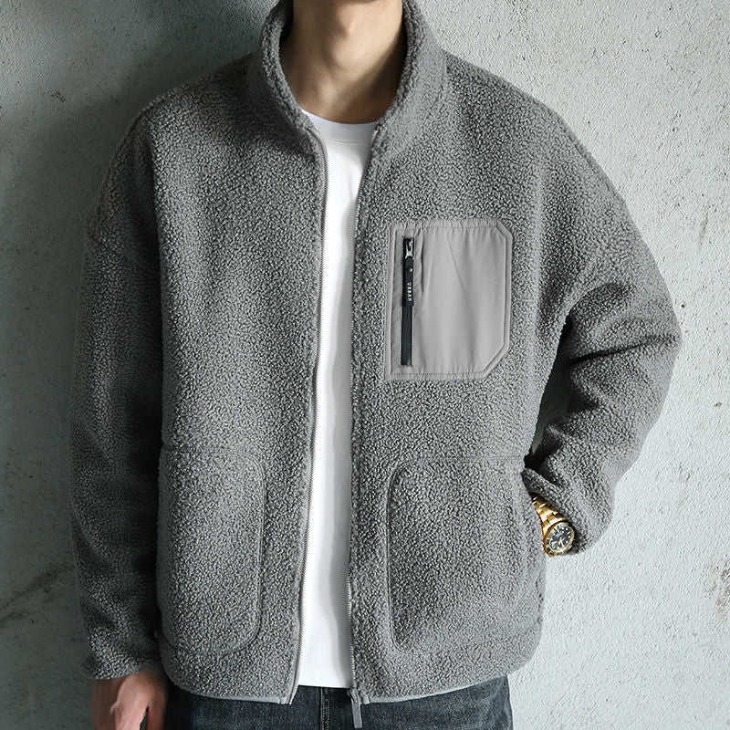 Ellis Grayson | Sherpa Fleece Mens Jacket With Zip Pocket