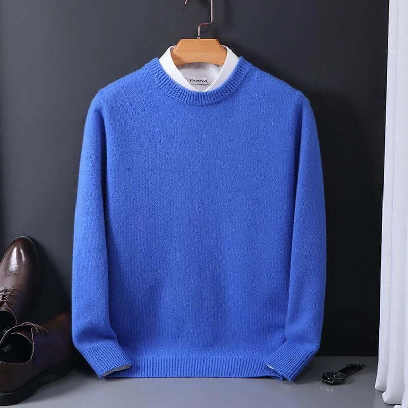 Theodore Evans | Cream Ribbed Knit Sweater for Men
