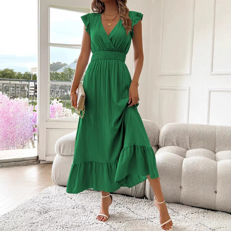 Felicity Ashgrove | Black Ruffle Wrap Maxi Dress