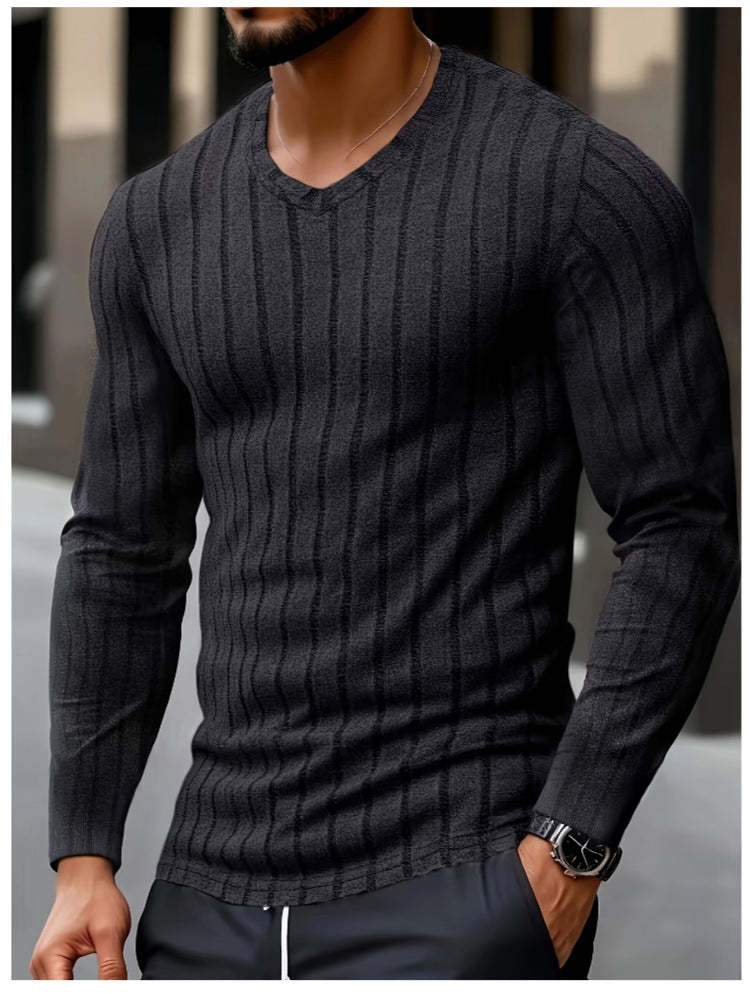 Marcus Fenholt | Ribbed V-Neck Knit Sweater