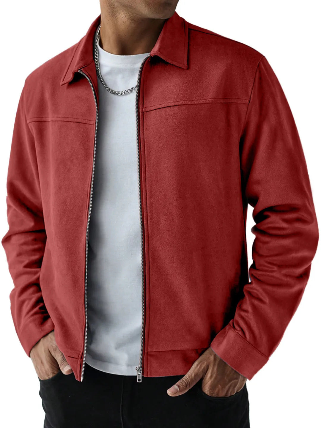 Angus Whitfield | Olive Suede-Effect Mens Jacket