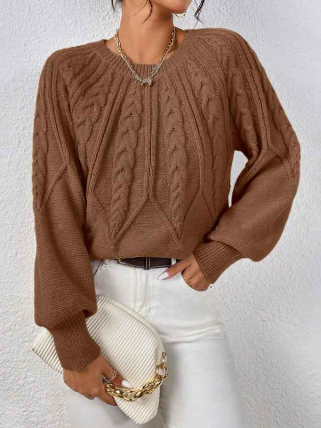 Lydia Cooper | Round Neck Cable Knit Sweater