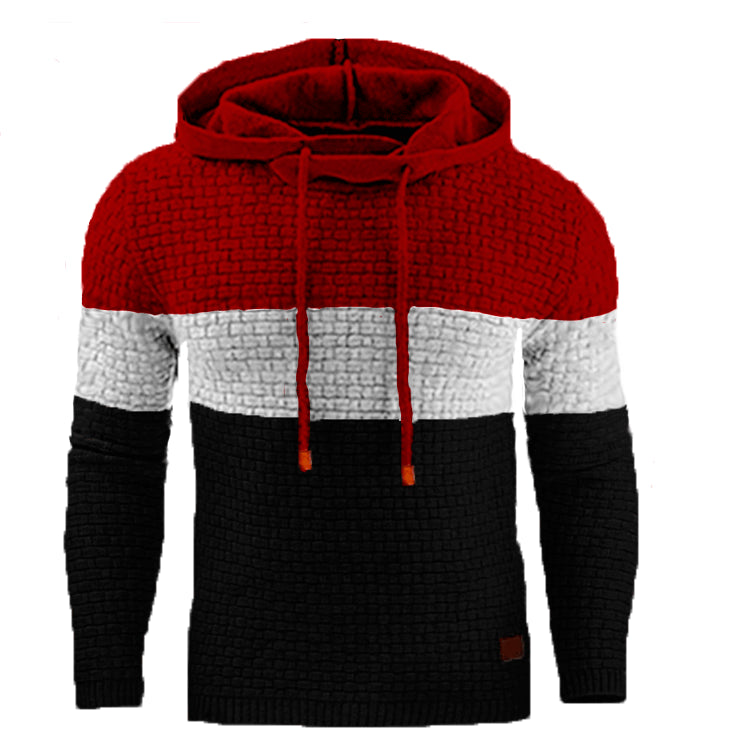 Callum Bracewell | Colour-Block Jacquard Knit Hoodie