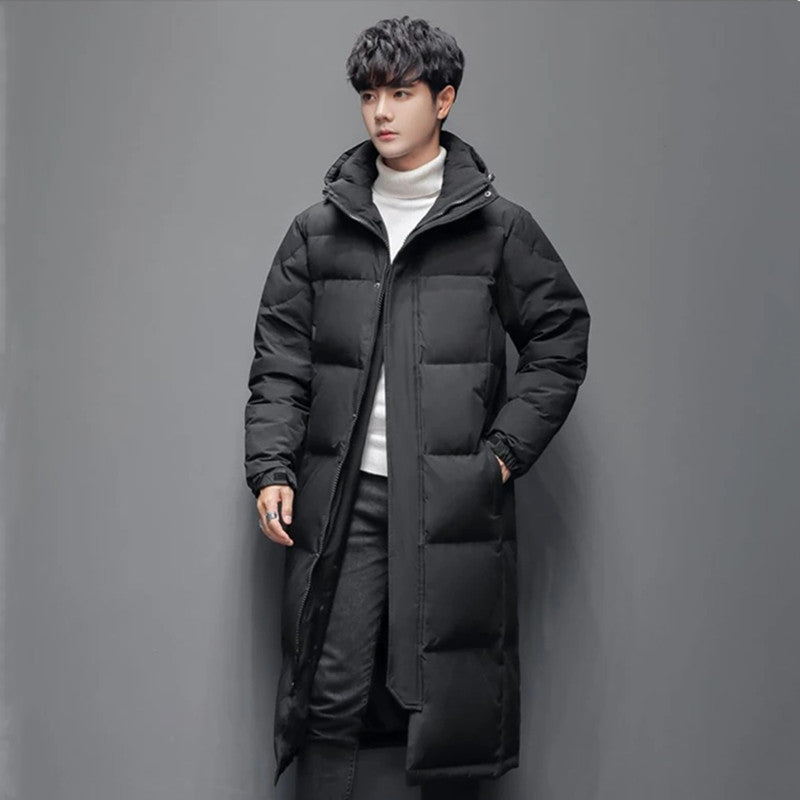 Hugo Pennington | Long Hooded Duck Down Mens Coat