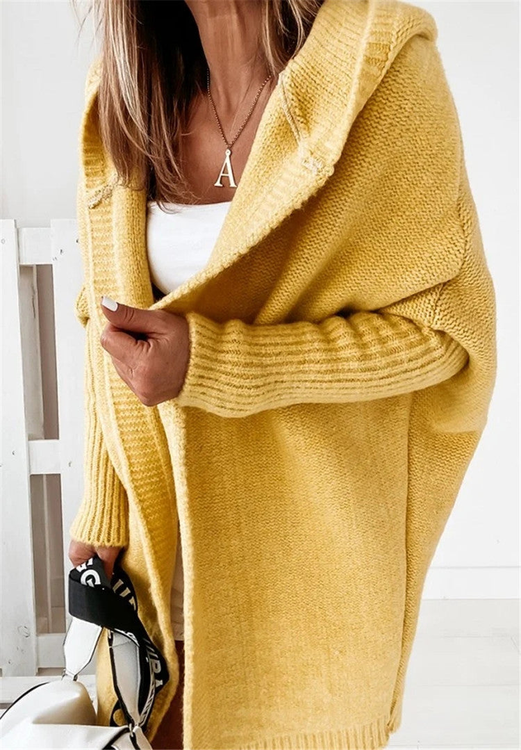 Hazel Newton | Oversized Hooded Knit Cardigan