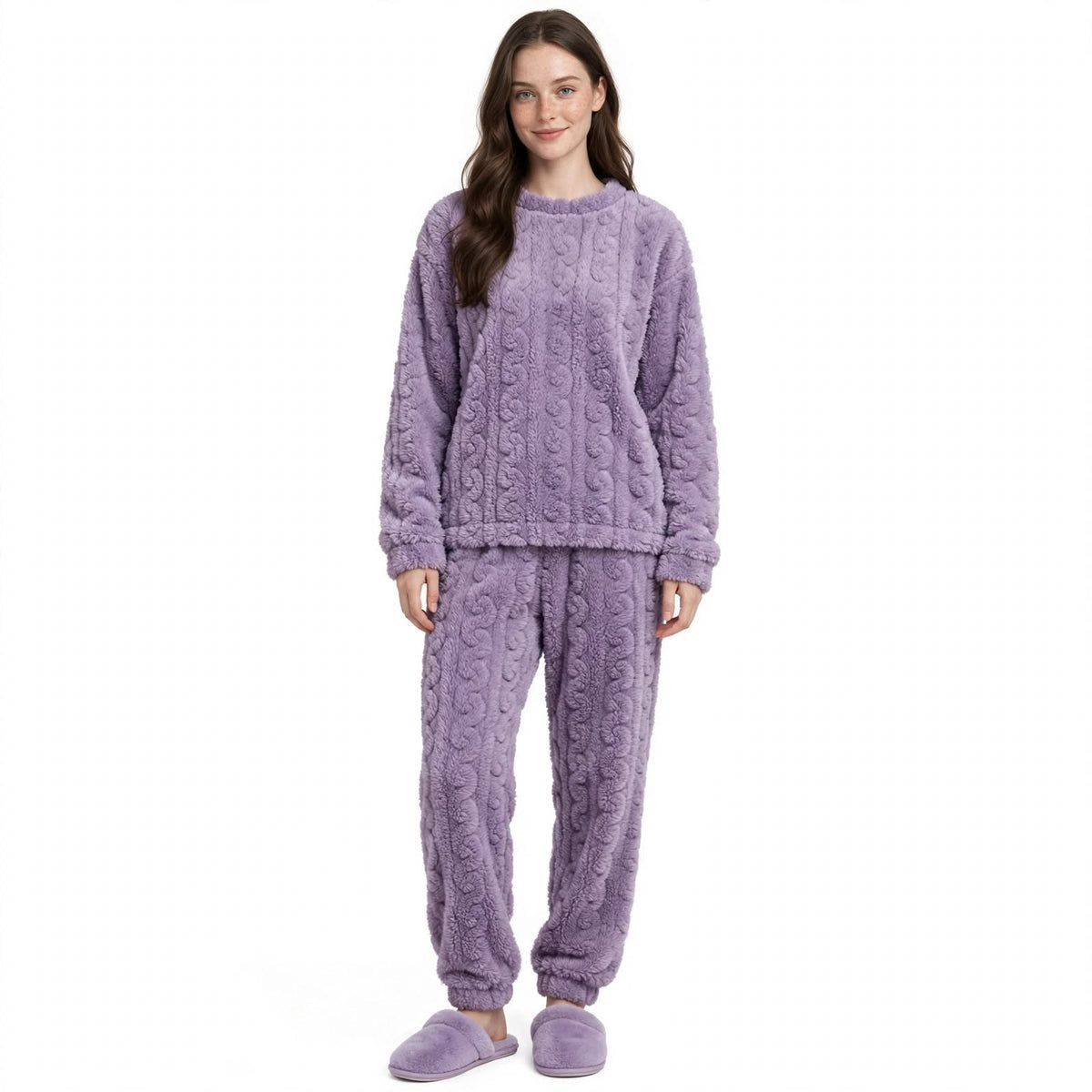 Millicent Harrison | Zip-Front Fleece Pajama Set For Women