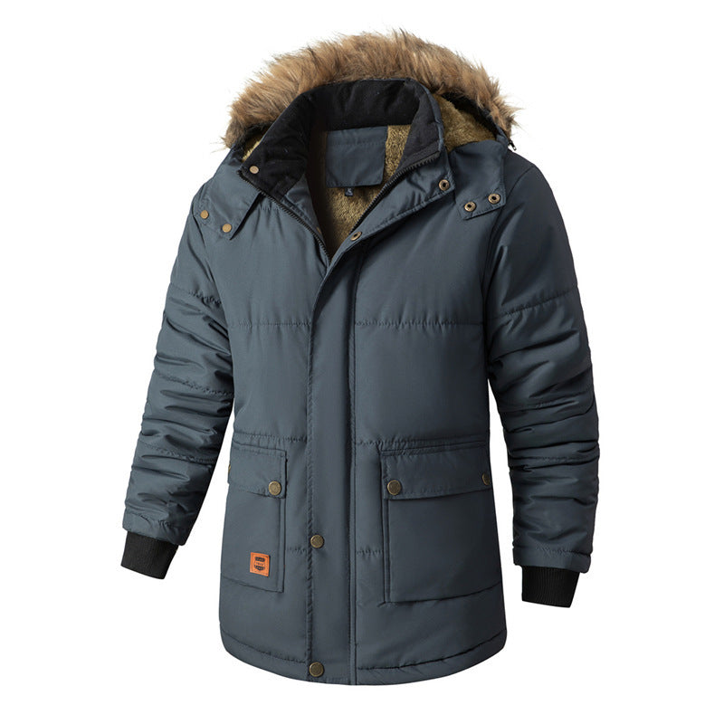Hugo Griffiths | Hooded Faux Fur Trim Padded Mens Coat