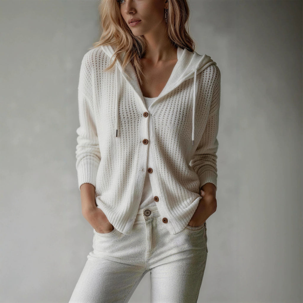 Marianne Fitzgerald | Hooded Waffle-Knit Cardigan For Women