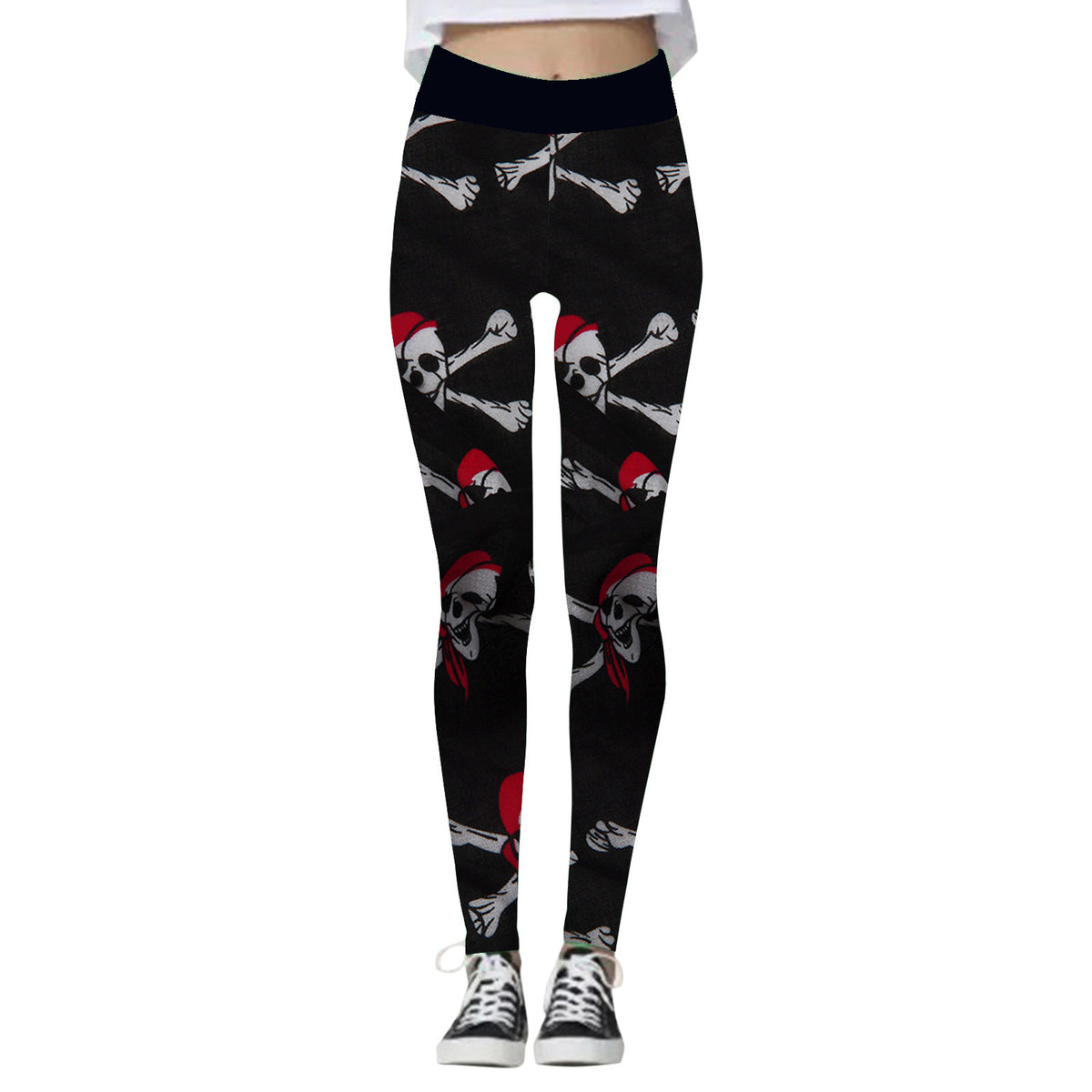 Clara Whitlock | Skull & Pumpkin Print Halloween Leggings