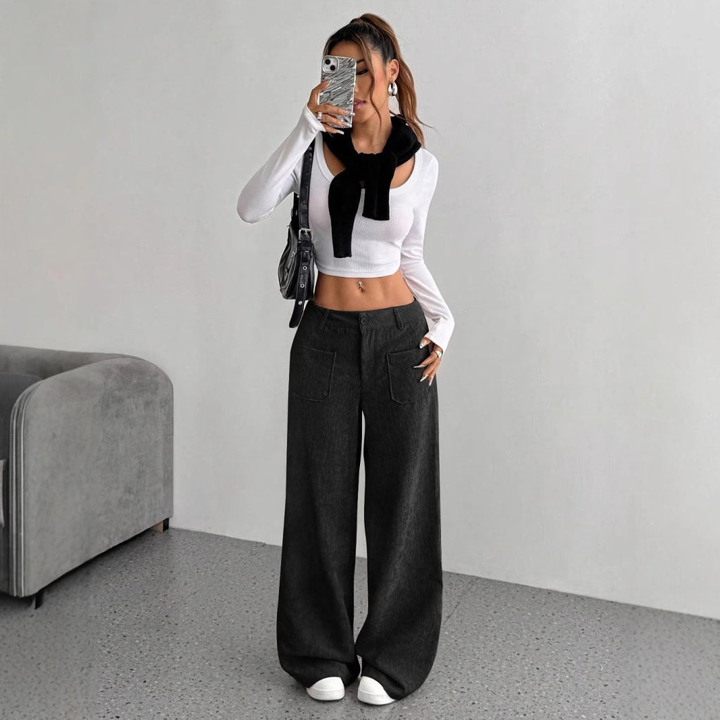 Henrietta Wells | Corduroy Wide-Leg Cargo Trousers