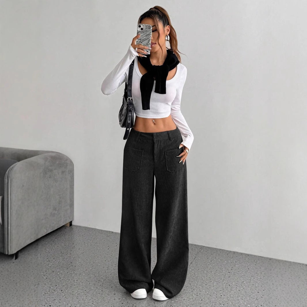 Henrietta Wells | Corduroy Wide-Leg Cargo Trousers
