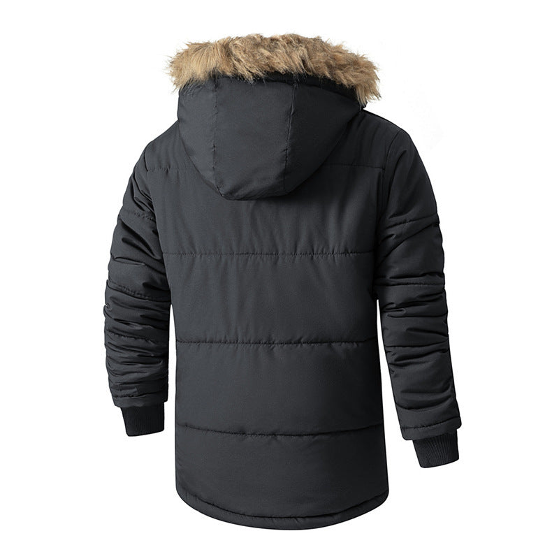 Hugo Griffiths | Hooded Faux Fur Trim Padded Mens Coat