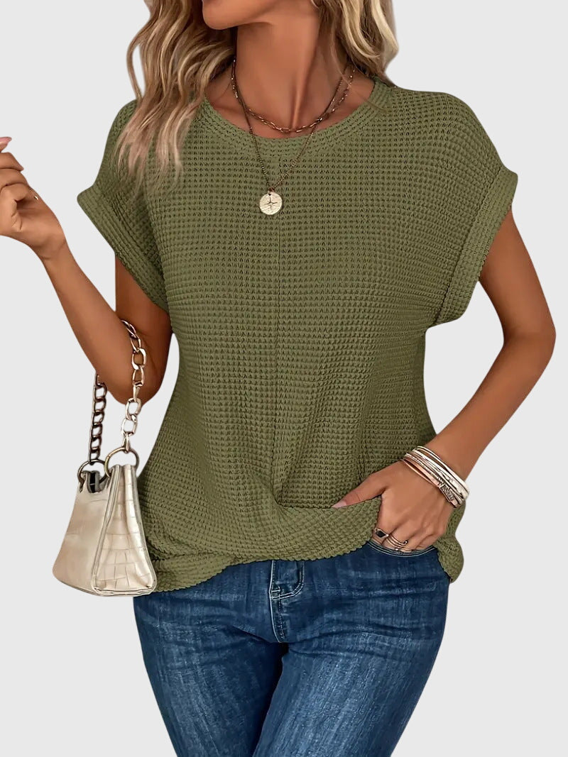 Imogen Sinclair | Waffle-Knit Blouse with Twist Front