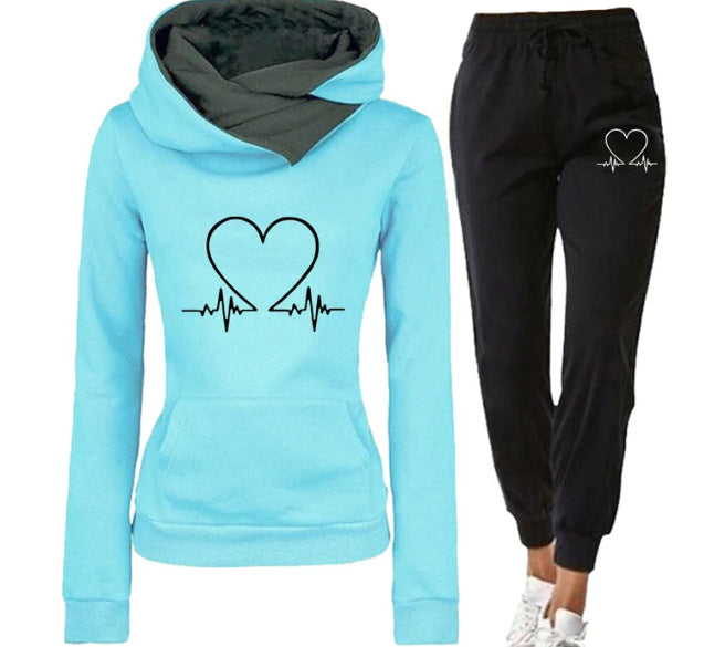 Poppy Wilson | Heart Print Hooded Tracksuit Set