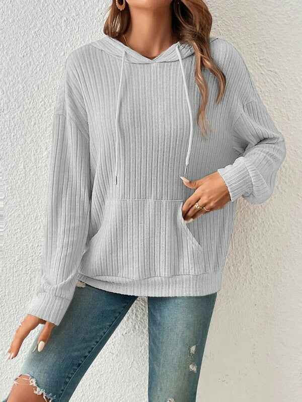 Georgina Pike | Sage Green Ribbed Knit Hoodie For Women