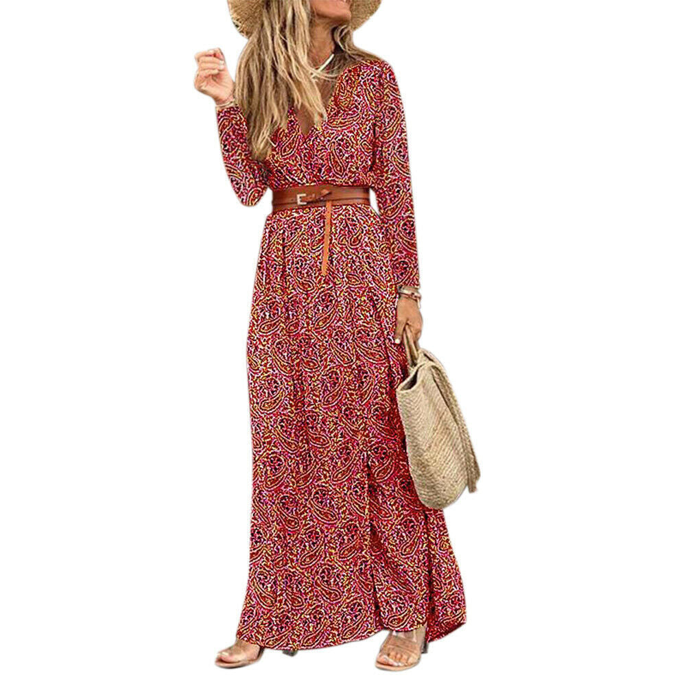 Daisy Merton | Paisley Print Maxi Dress With Wrap Front