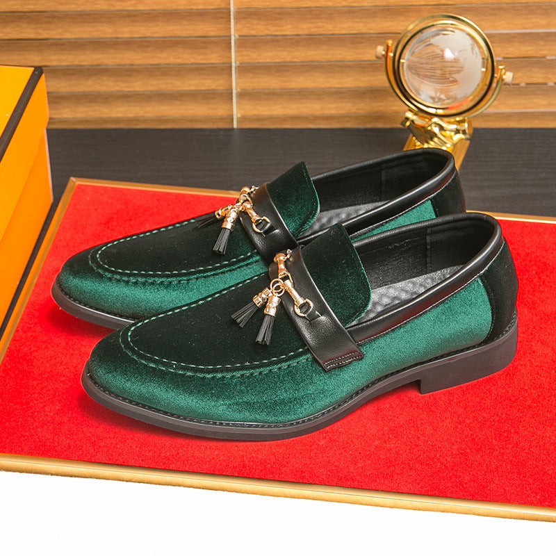 Percy Danvers | Suede Tassel Loafers With Gold Buckle