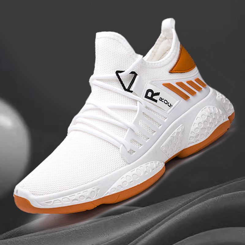 Duncan Ellery | White Mesh Sports Sneakers For Men