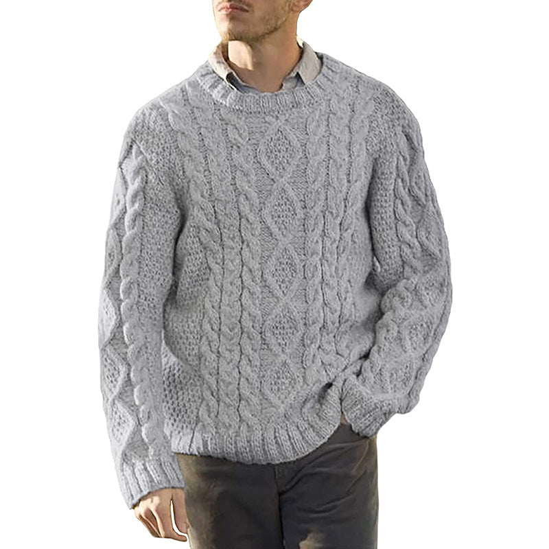 Lachlan Ferguson | Cable-Knit Crew Neck Sweater for Men