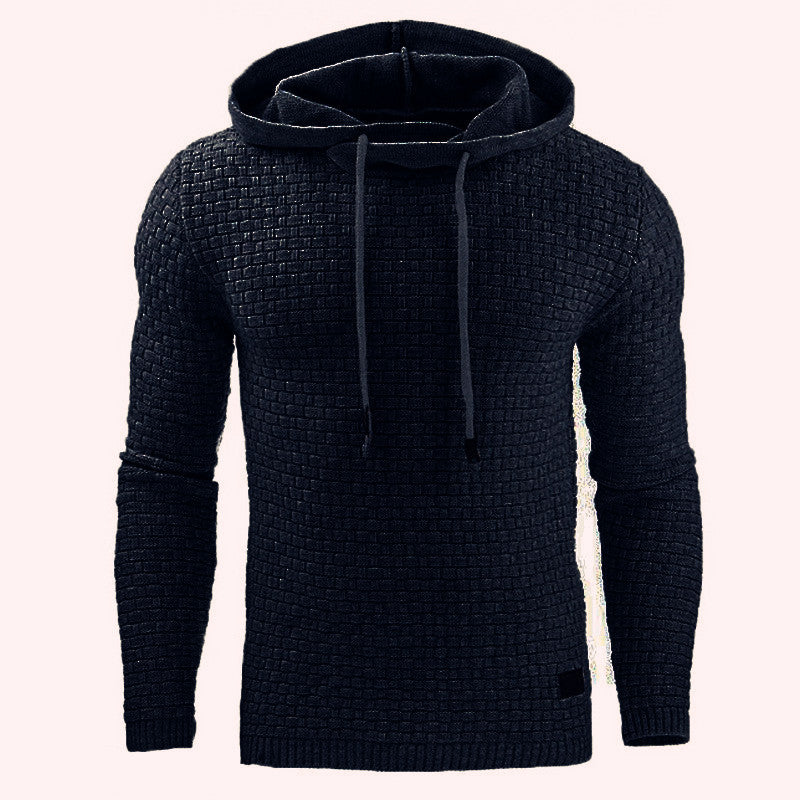 George Evans | Textured Knit Hooded Sweatshirt for Men