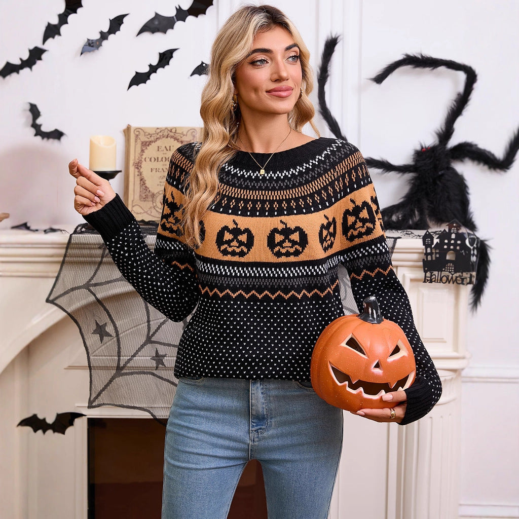 Beatrice Fenton | Pumpkin Fair Isle Sweater