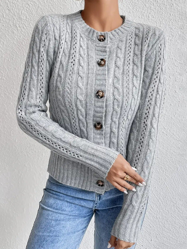 Isobel Marchant | Cable-Knit Button-Front Cardigan