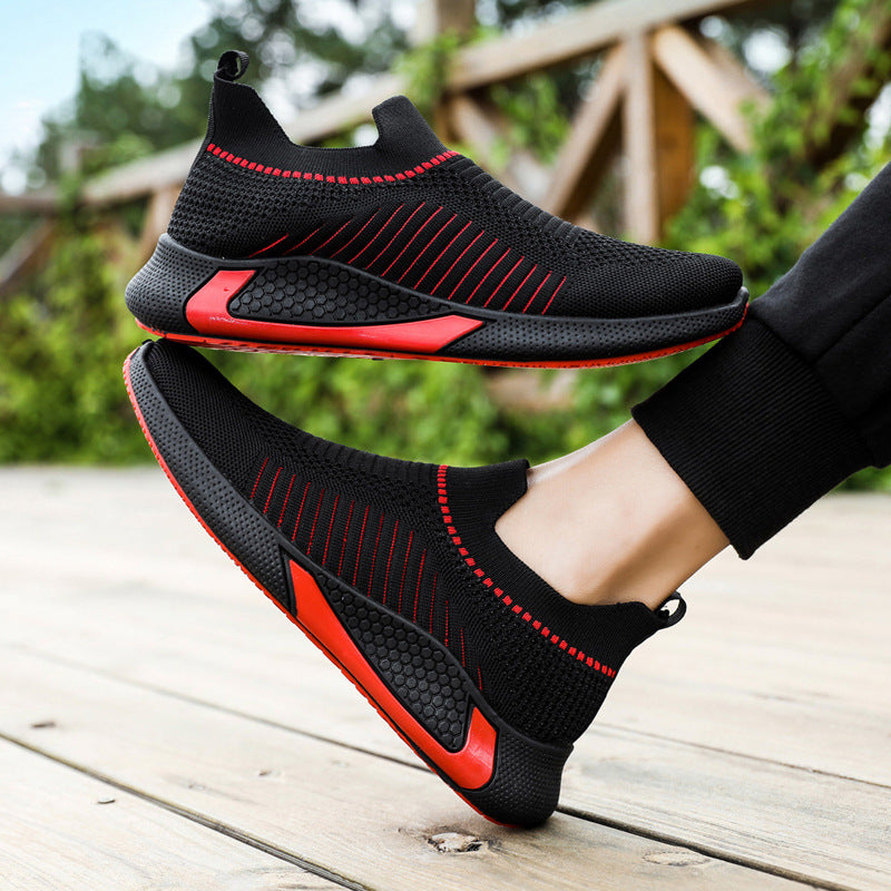 Duncan Everly | Mesh Slip-On Sneakers With Striped Detail