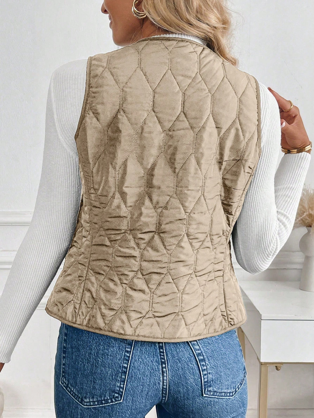 Georgia Thornton | Quilted Padded Gilet with Plush Lining
