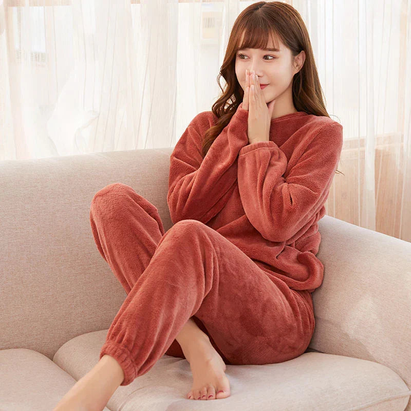Freya Sutcliffe | Soft Fleece Pajama Set With Long Sleeves