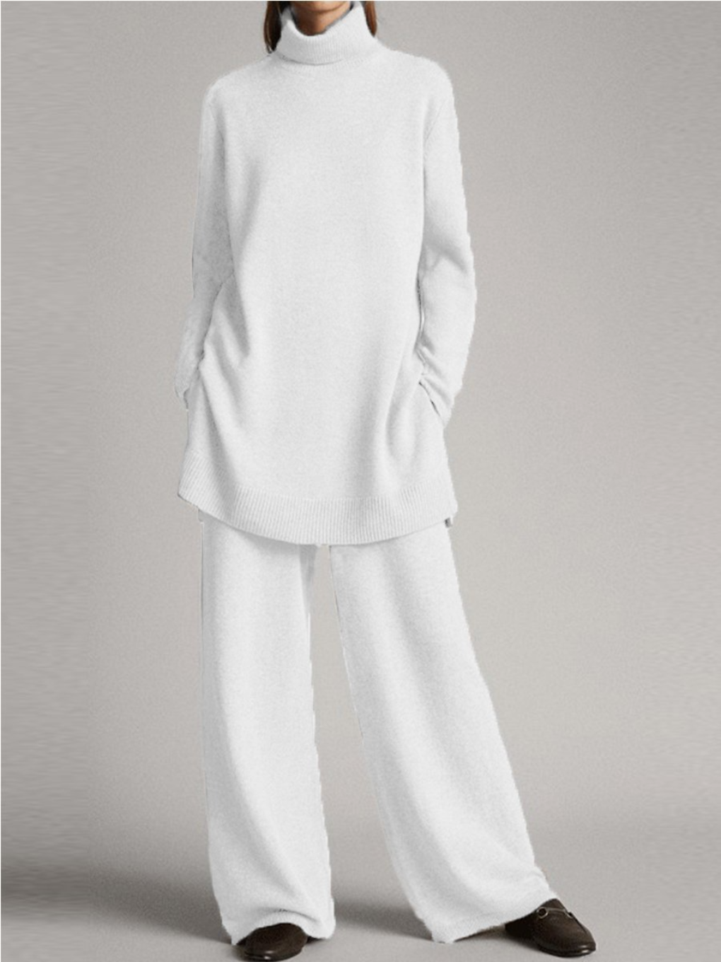 Florence Attwood | Blue Turtleneck Sweater Two-Piece Set
