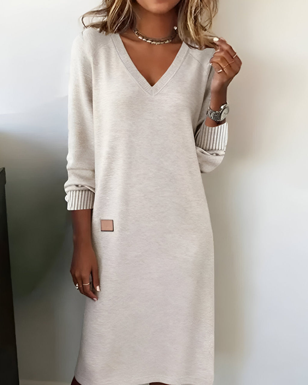 Tamsin Fairbrother | Oversized V-Neck Knit Dress