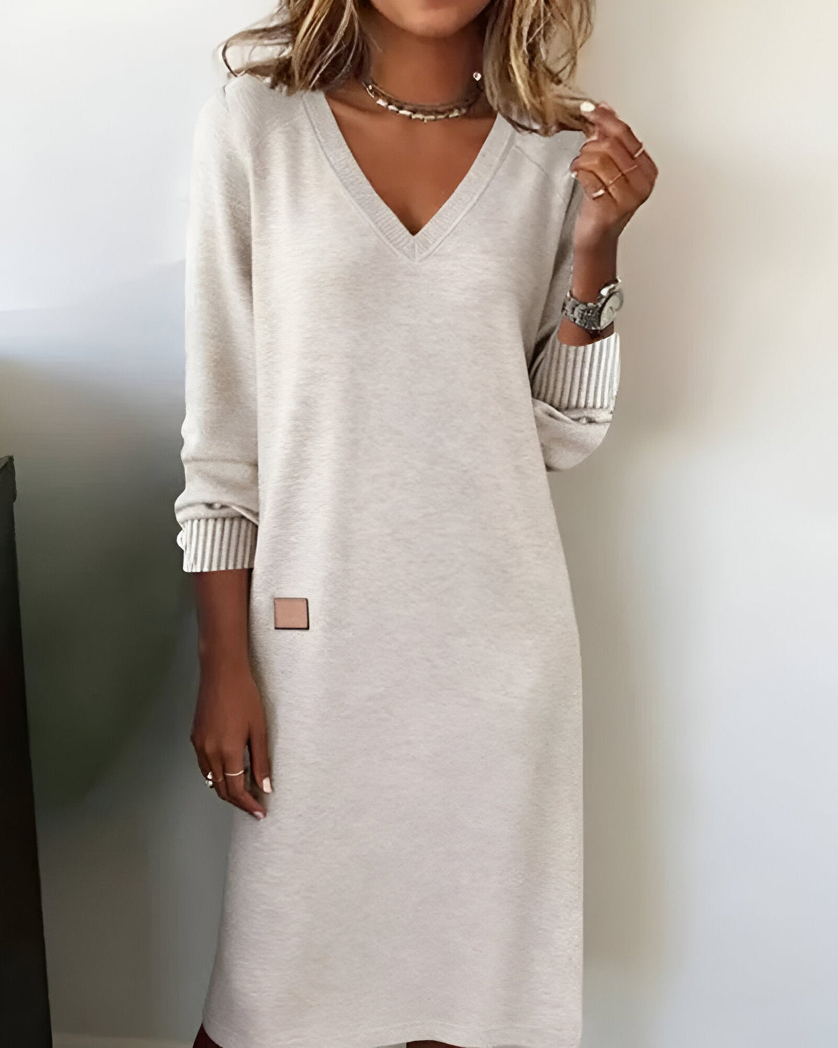 Tamsin Fairbrother | Oversized V-Neck Knit Dress