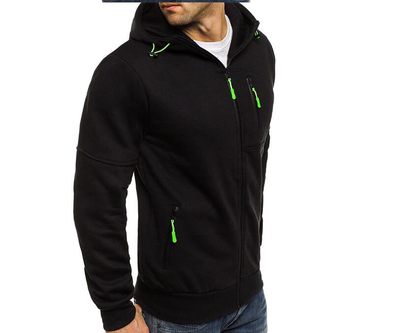 Ellis Marchmont | Black Zip-Up Hoodie with Neon Zip Details