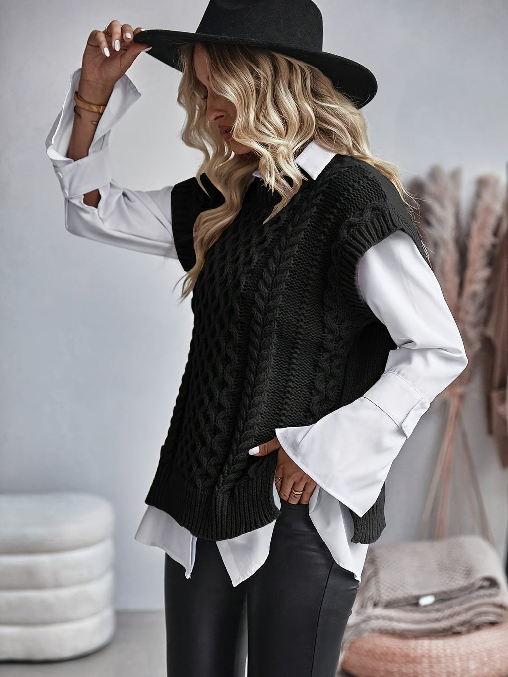 Alice Scott | Cozy Cable-Knit Sweater Vest