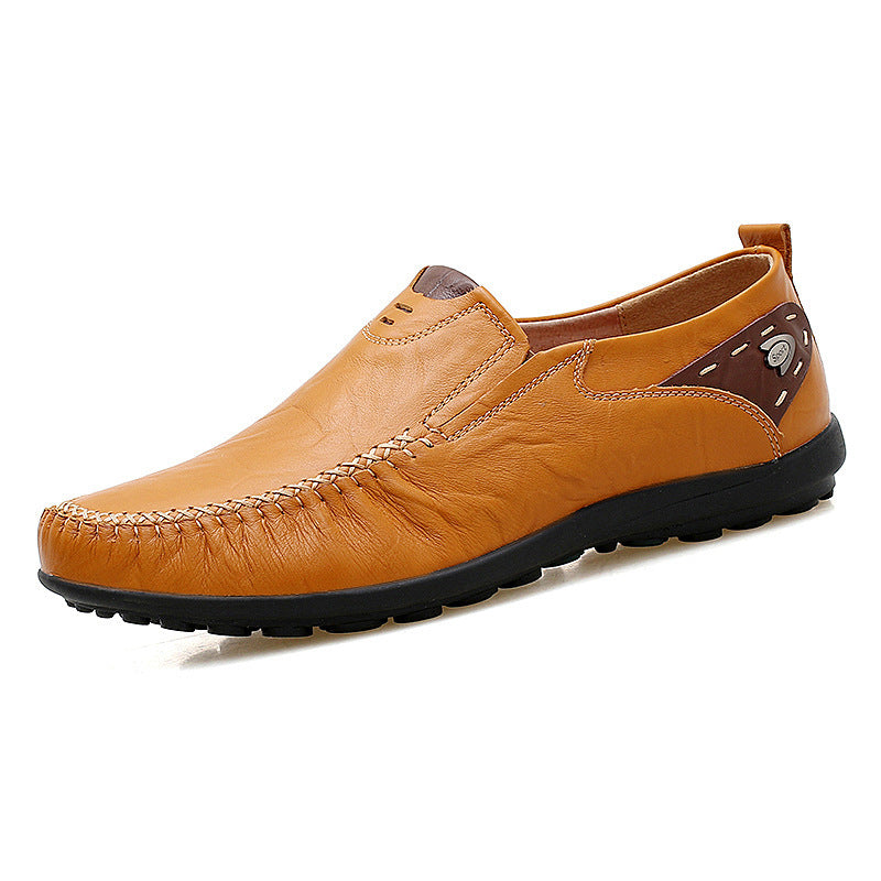 Ellis Kendall | Tan Leather Slip-On Driving Loafers For Men