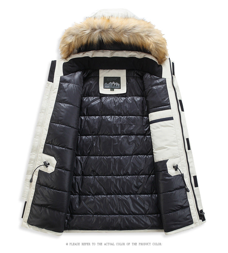 Miles Cavendish | Mustard Padded Mens Jacket With Fur-Trim Hood