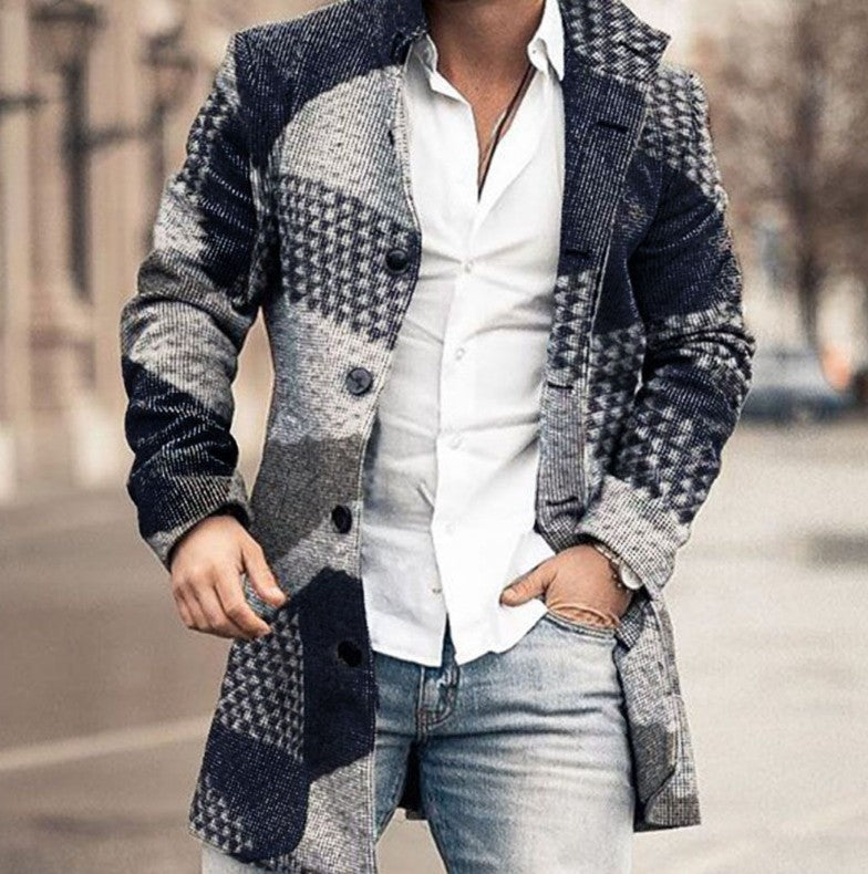 Leopold Marsden | Black Wool Pea Coat With Gold Button Detail
