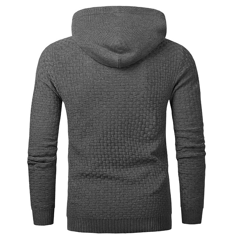 Jasper Coldwell | Textured Knit Hoodie With Drawstring Hood