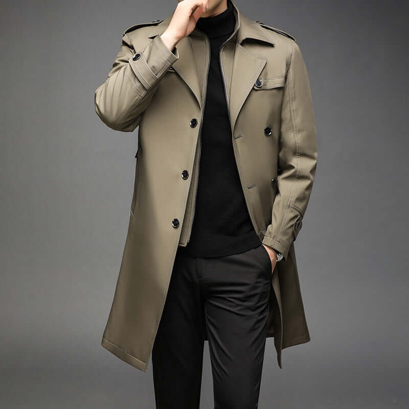 Miles Kingsley | Navy Double-Breasted Trench Coat