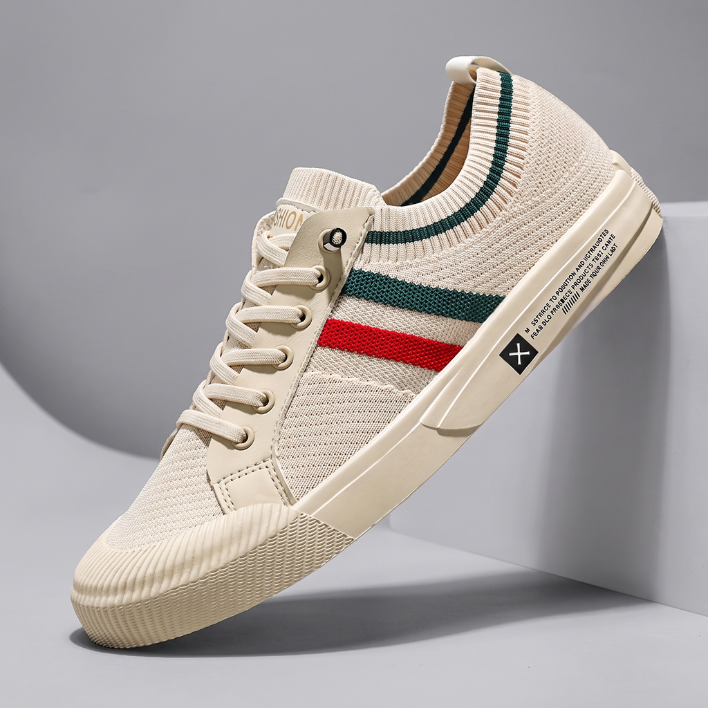 Miles Sutcliffe | Knit Sneakers With Striped Detail for Men
