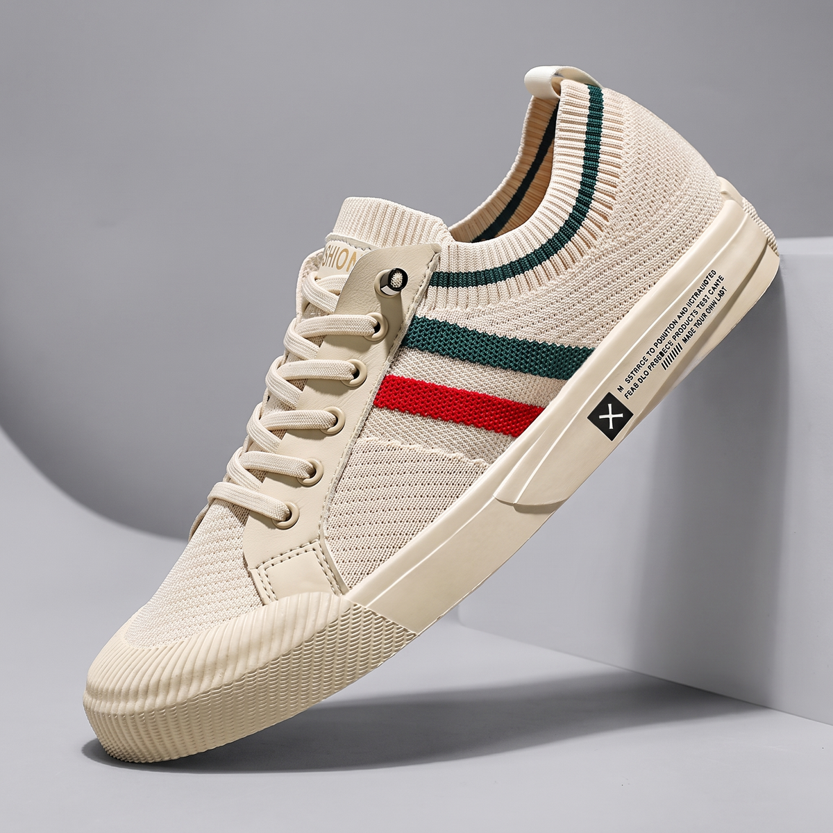 Miles Sutcliffe | Knit Sneakers With Striped Detail for Men