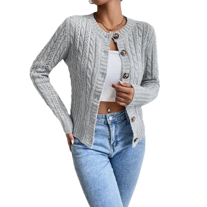 Isobel Marchant | Cable-Knit Button-Front Cardigan