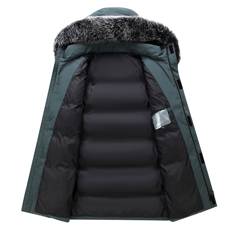 Roderick Blackthorn | Fur-Trim Mid-Length Mens Coat
