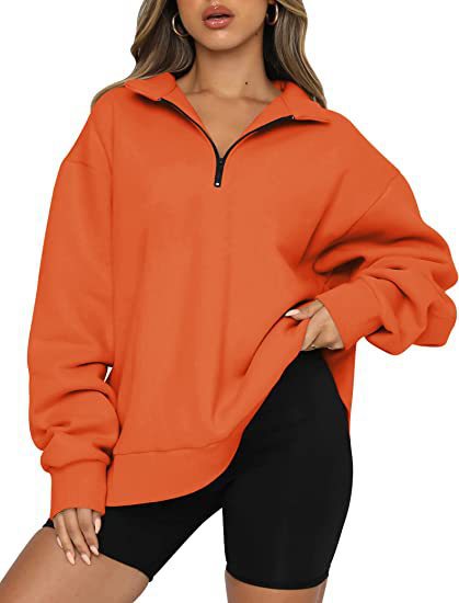 Eliza Sutcliffe | Blue Oversized Zip Collar Sweatshirt