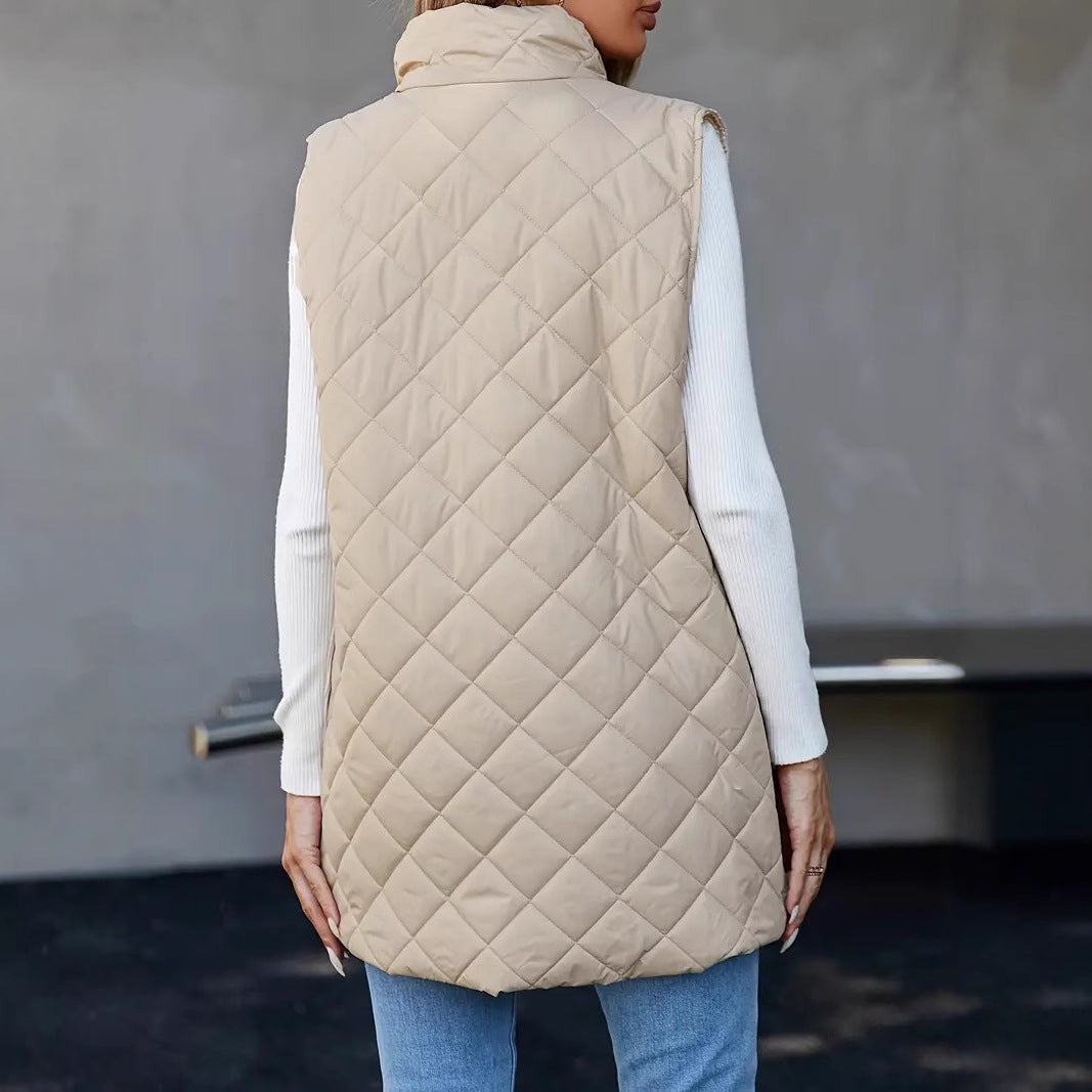 Penelope Scott | Quilted Longline Zip-Up Gilet