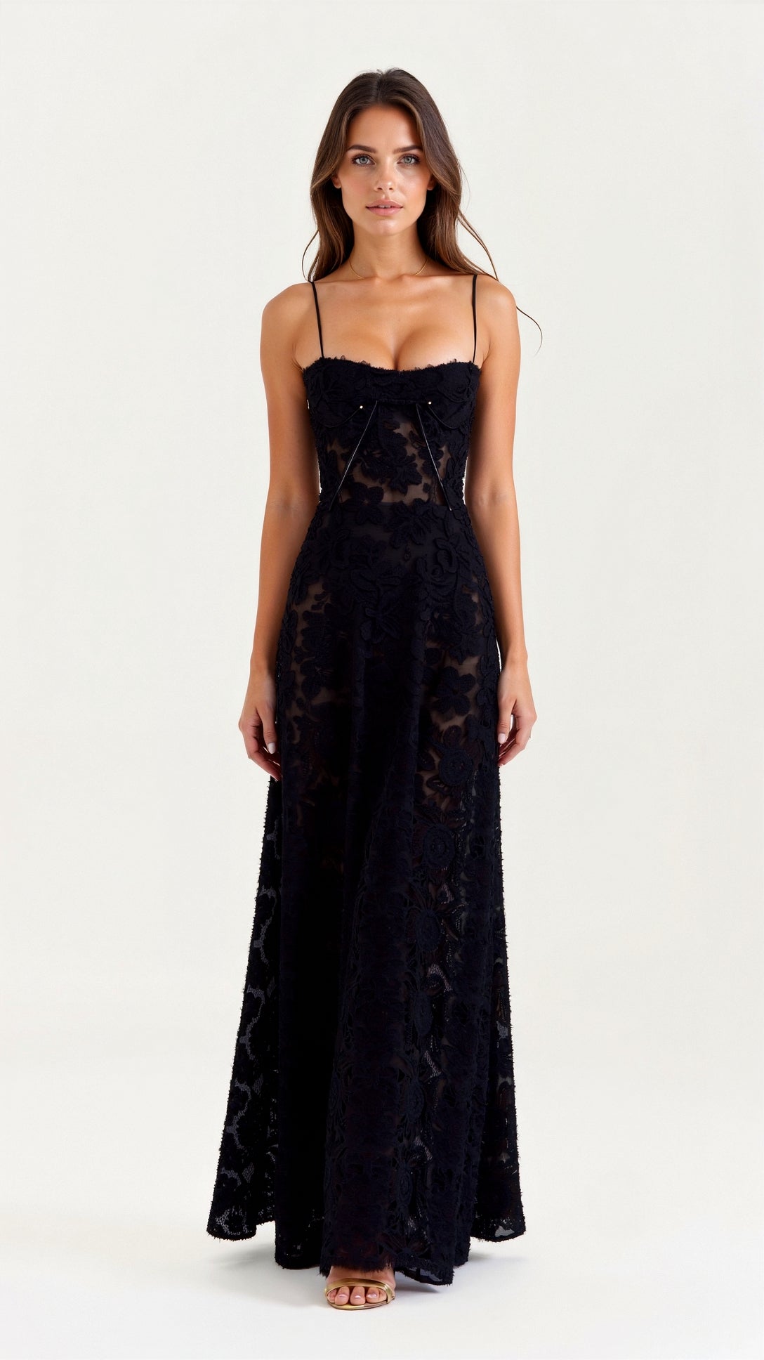 Daphne Kingsley | White Floral Jacquard Maxi Dress