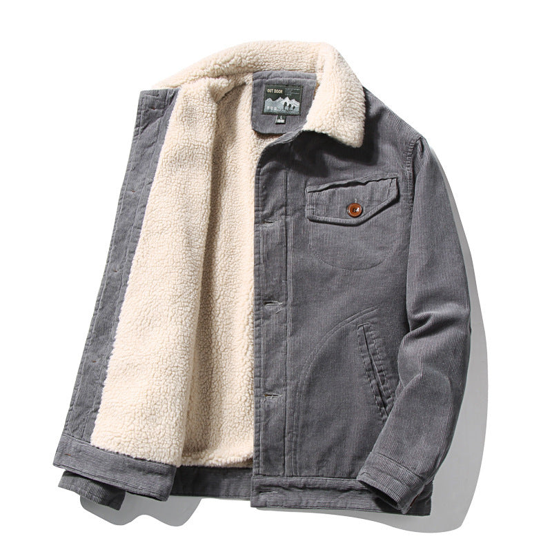Edmund Carrow | Sherpa-Lined Corduroy Mens Jacket