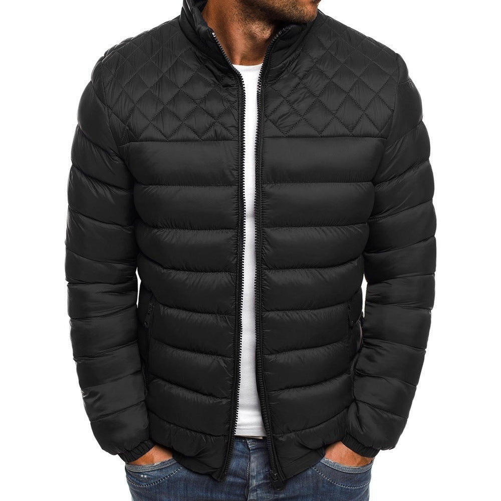 Jasper Morris | Quilted Stand Collar Puffer Jacket for Men