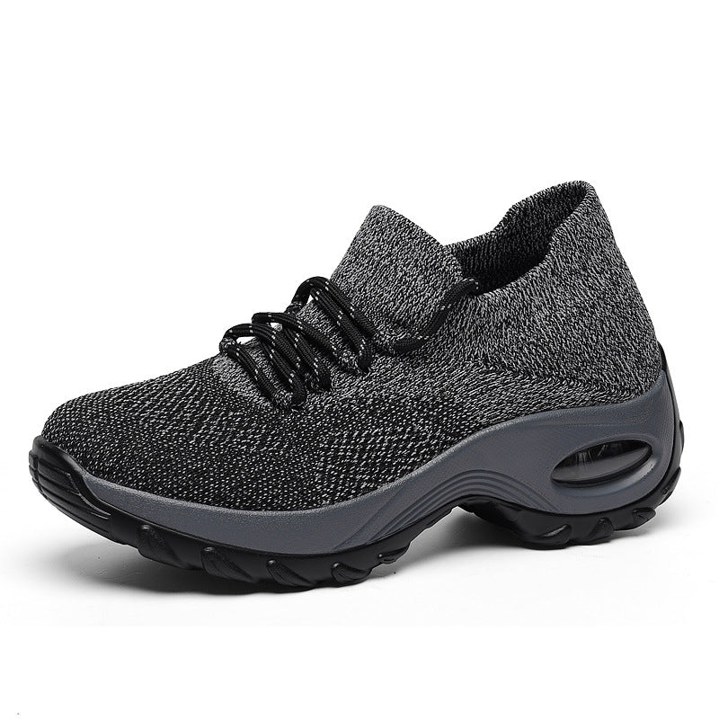 Nadia Ferris | Yellow Knit Platform Sneakers With Air Cushion Sole